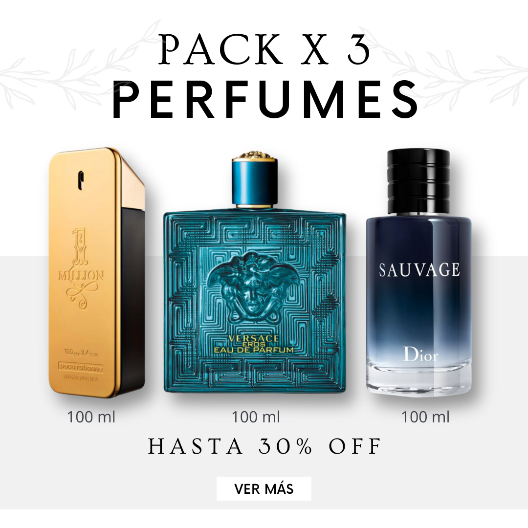 Kit de Perfumes <br><br> • 1 Million <br> • Eros Versace <br> • Sauvage