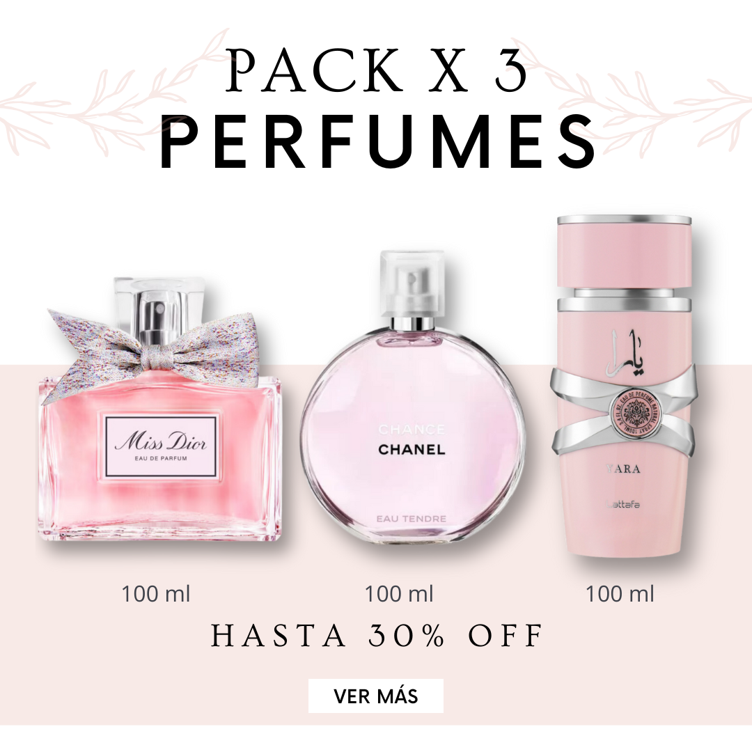 Kit de Perfumes <br> <br>• Miss Dior <br> • Chance Eau Tendre <br> • Yara Lattafa