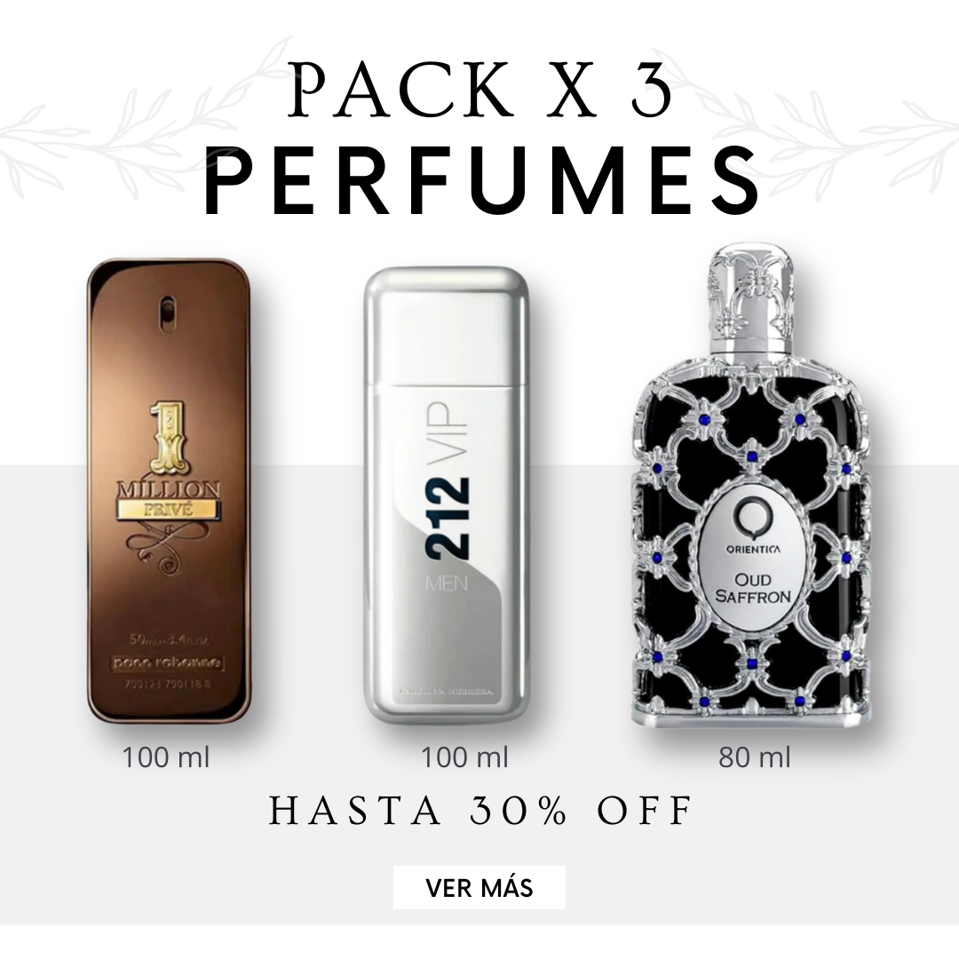 Kit de Perfumes <br> <br>• 1 Million Privé <br> • 212 VIP Men <br> • Oud Saffron