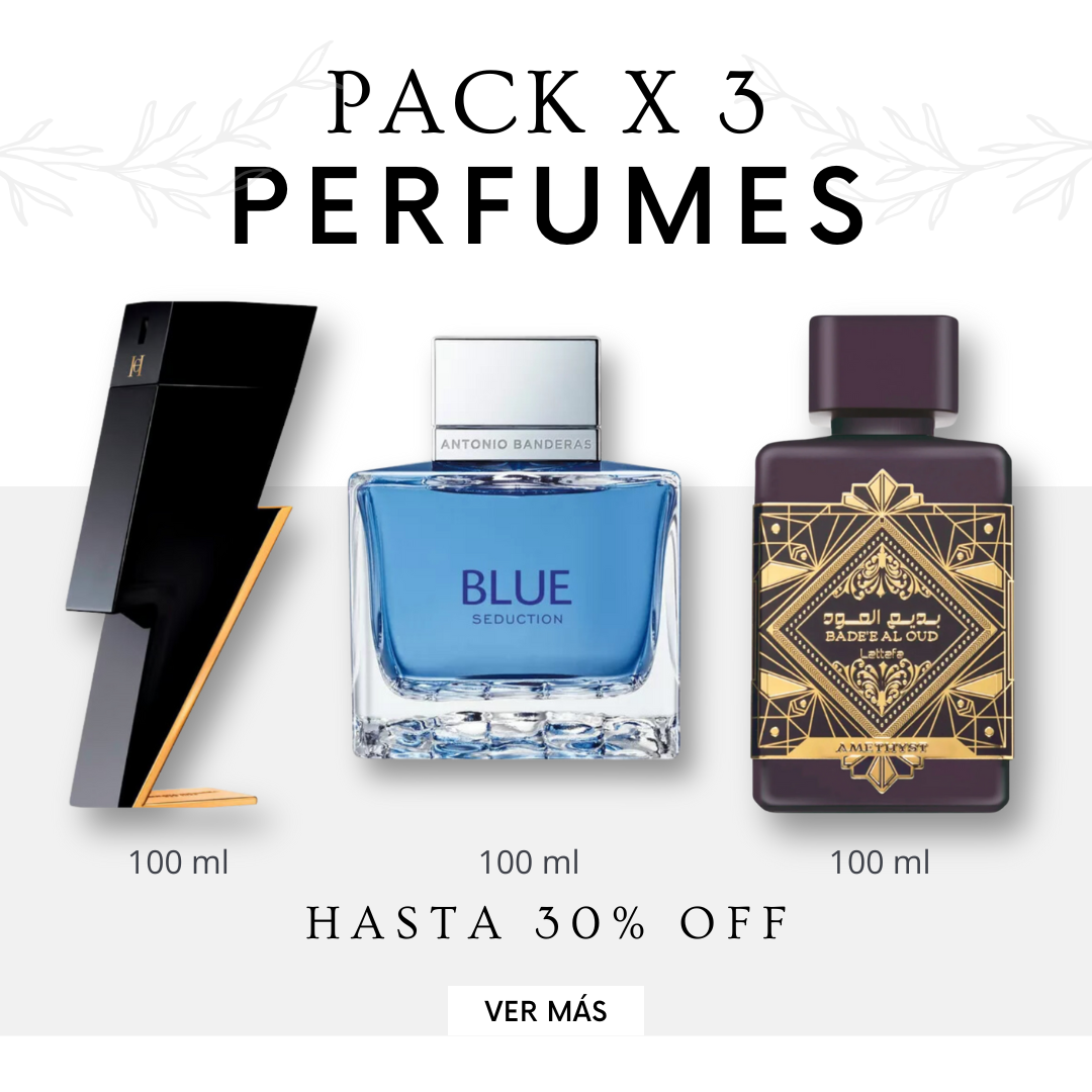 Kit de Perfumes <br> <br>• Bad Boy Le Parfum <br> • Blue Seduction <br> • Bade'e Al Oud Amethyst