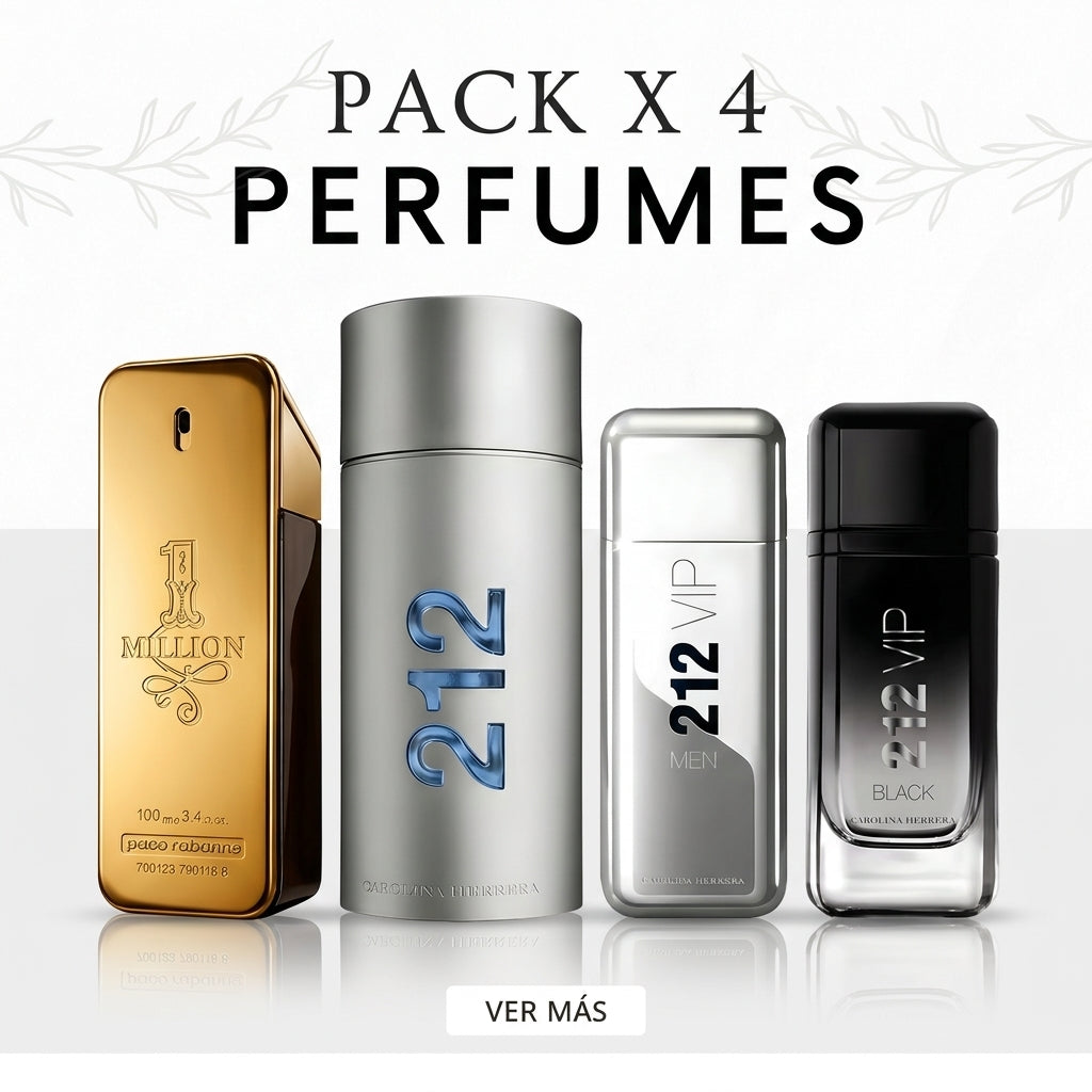 PACK X 4 - 212 VIP BLACK - 212 MEN - 212 VIP MEN - 1 MILLION
