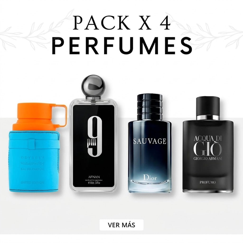 PACK X 4 - ACQUA DI GIO PROFUMO - MANDARIN SKY - SAUVAGE - 9 PM