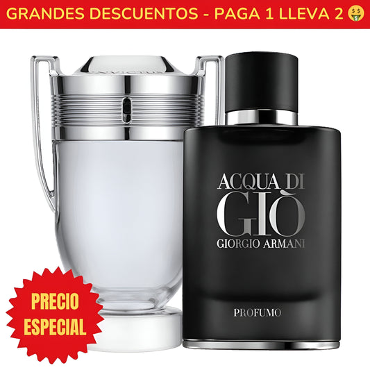 *OFERTA ESPECIAL* Perfume Invictus Paco Rabanne - 100ML - Perfume Acqua di Giò Profumo Giorgio Armani - 100ML