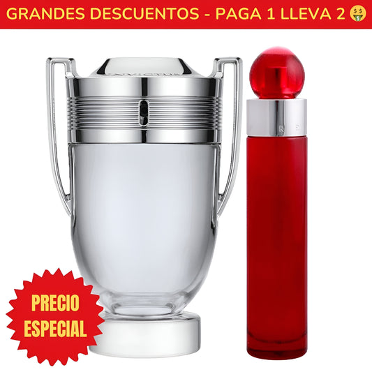 *OFERTA ESPECIAL* Perfume Invictus Paco Rabanne - 100ML - Perfume 360° Red for Men Perry Ellis - 100ML