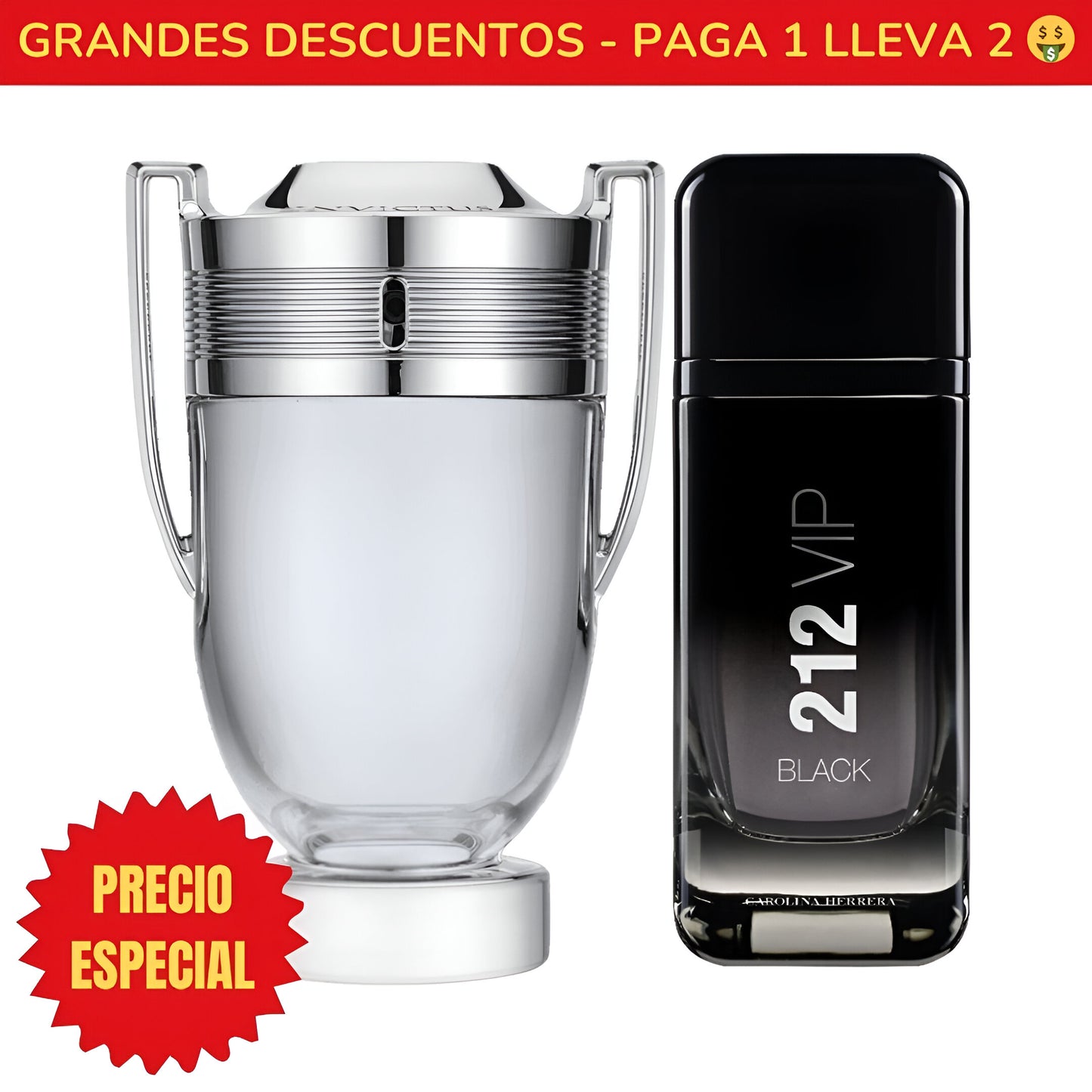 *OFERTA ESPECIAL* Perfume Invictus Paco Rabanne - 100ML - Perfume 212 VIP Black Carolina Herrera - 100ML