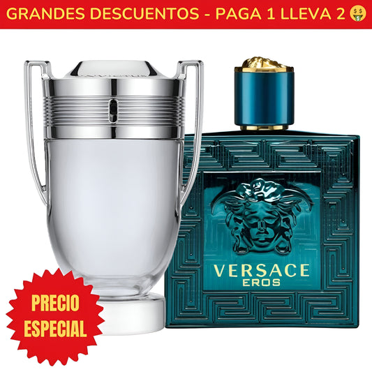 *OFERTA ESPECIAL* Perfume Invictus Paco Rabanne - 100ML - Perfume Eros Versace - 100ML