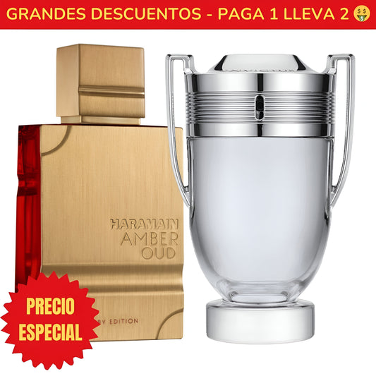 *OFERTA ESPECIAL* Perfume Invictus Paco Rabanne - 100ML - Perfume Amber Oud Ruby Edition Al Haramain En Caja - 120ML