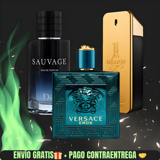 Kit de Perfumes Importados -Paco Rabanne 1Million_Versace Eros_Dior Sauvage (100ml cada uno)